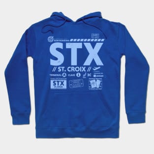 Vintage St. Croix STX Airport Code Travel Day Retro Travel Tag USVI Hoodie